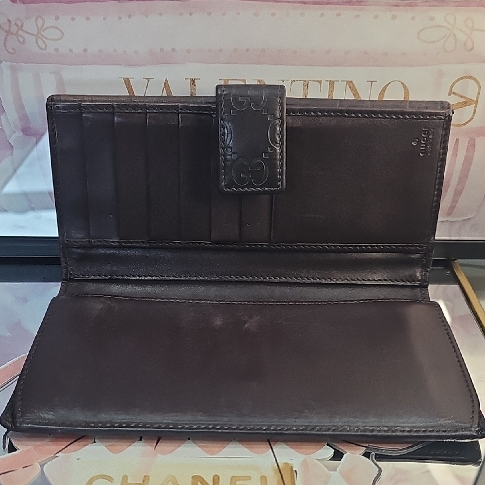 Gucci Guccissima‎ GG Long Wallet Handbag Leather Wristlet Crossbody - Picture 3 of 7